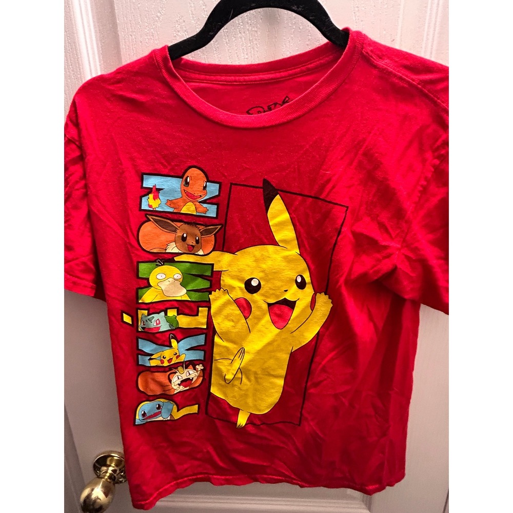 Pokemon Pikachu Graphic Tee Size Junior Boys Large Red Nintendo Anime Shirt
